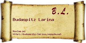 Budaspitz Larina névjegykártya